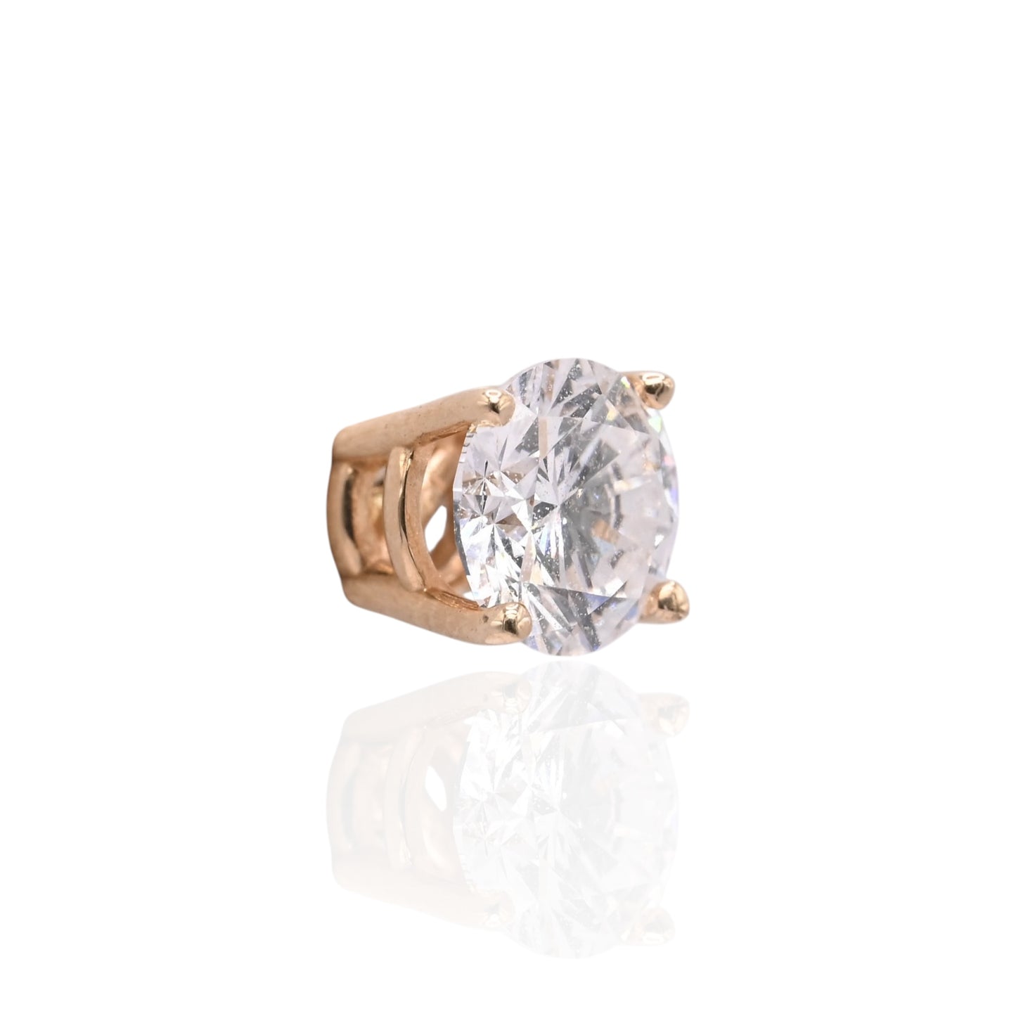 LAB DIAMOND 4.5mm Stud Earrings 14K Yellow Gold with Screwbacks 0.75cttw