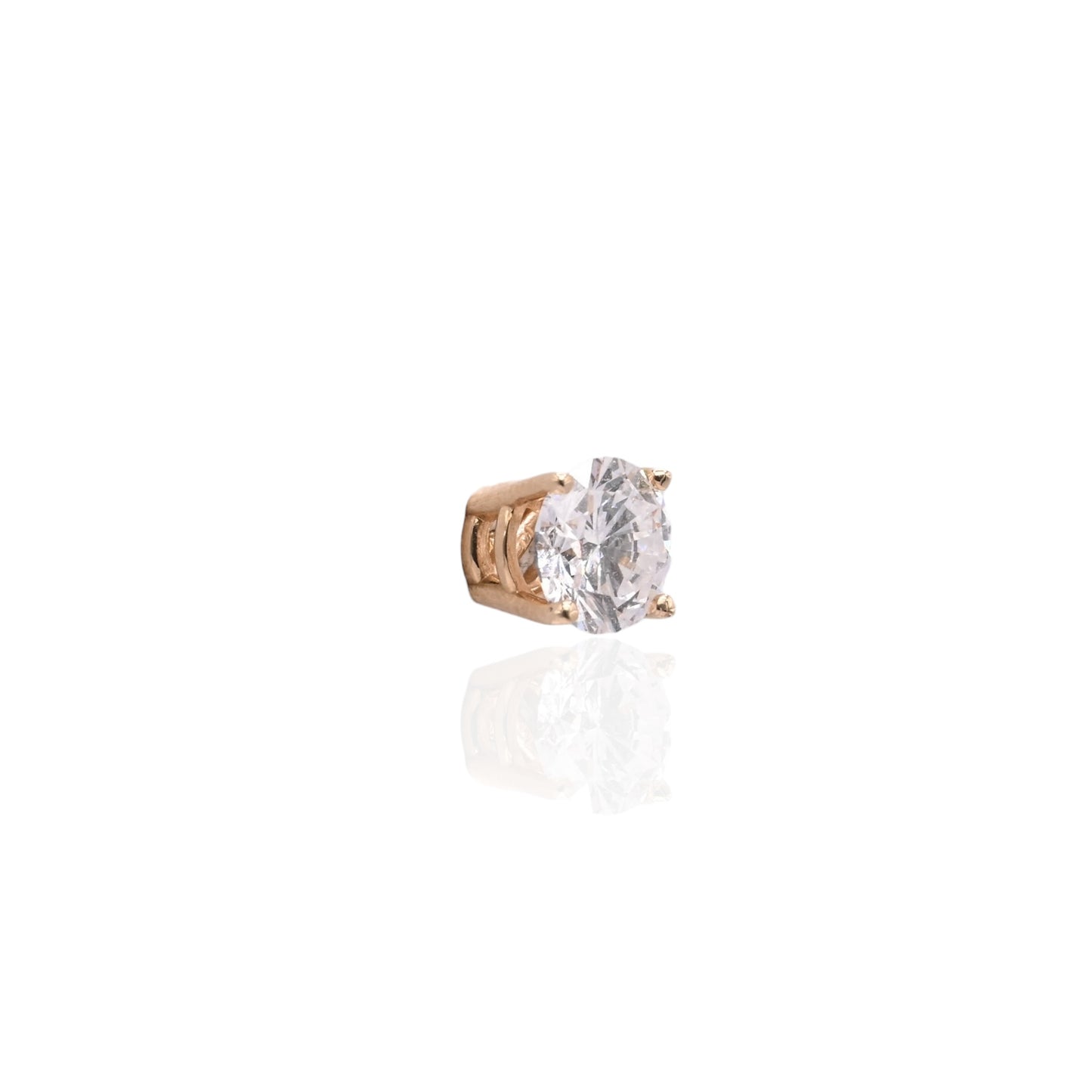 LAB DIAMOND 4.5mm Stud Earrings 14K Yellow Gold with Screwbacks 0.75cttw