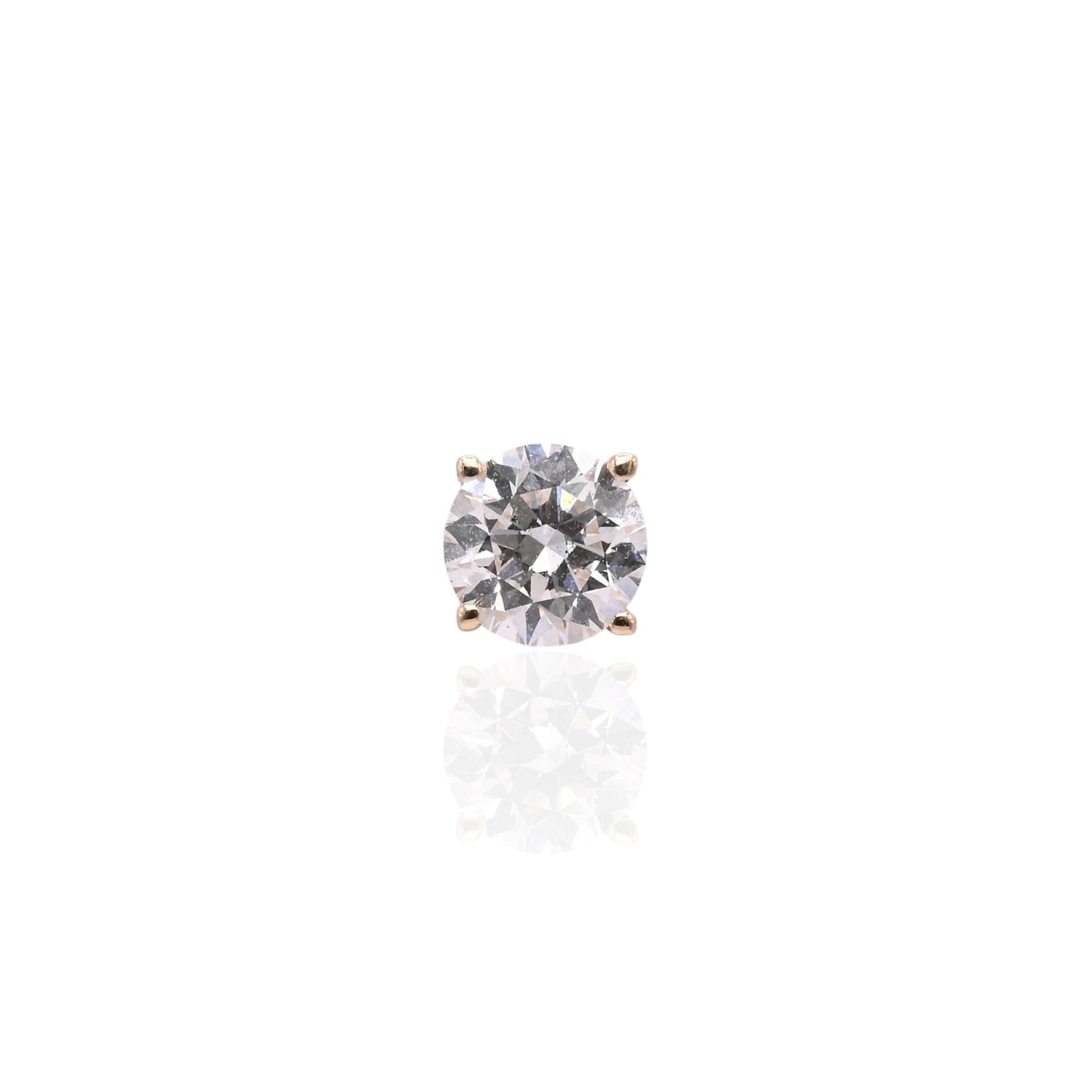 LAB DIAMOND 5mm Stud Earrings 14K Yellow Gold with Screwbacks 1.00cttw