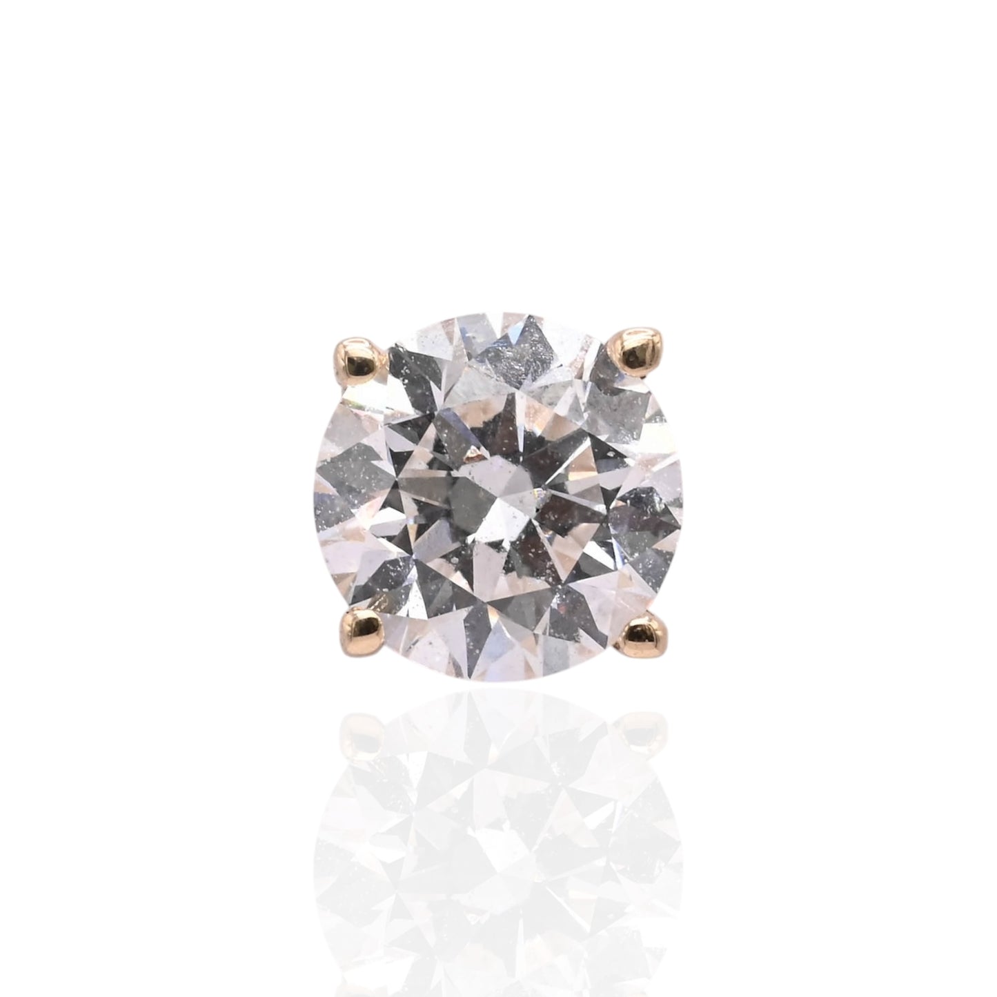 LAB DIAMOND 5mm Stud Earrings 14K Yellow Gold with Screwbacks 1.00cttw