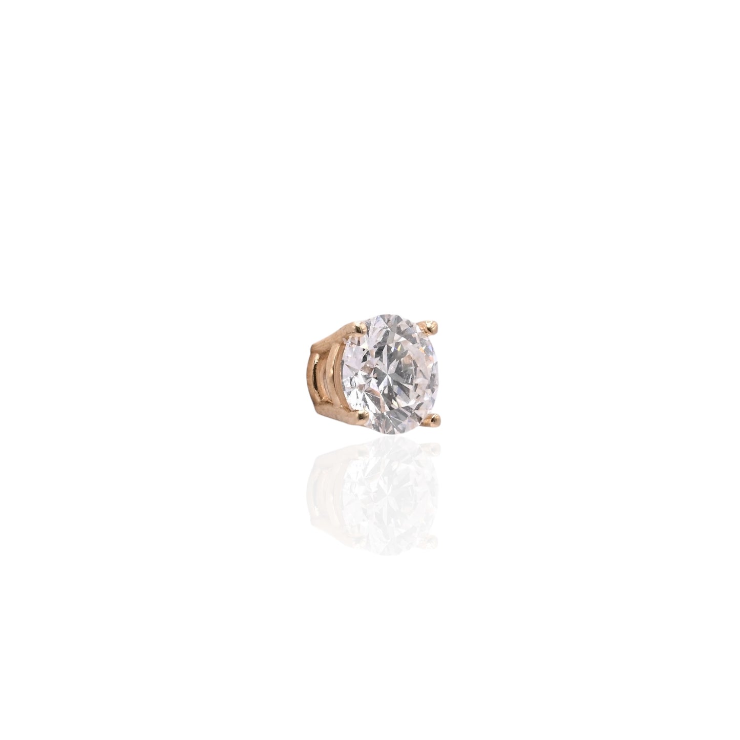 LAB DIAMOND 5mm Stud Earrings 14K Yellow Gold with Screwbacks 1.00cttw