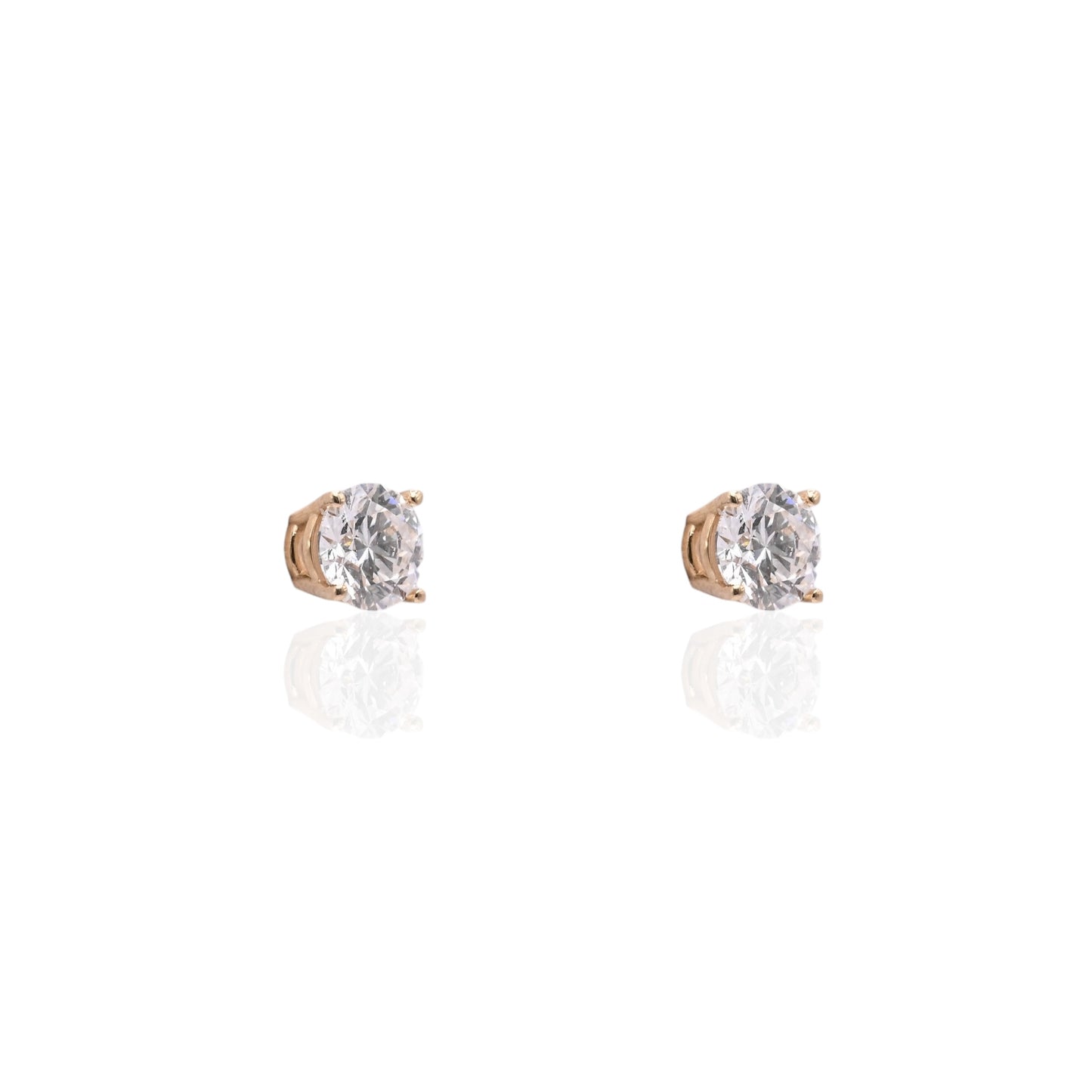 LAB DIAMOND 5mm Stud Earrings 14K Yellow Gold with Screwbacks 1.00cttw
