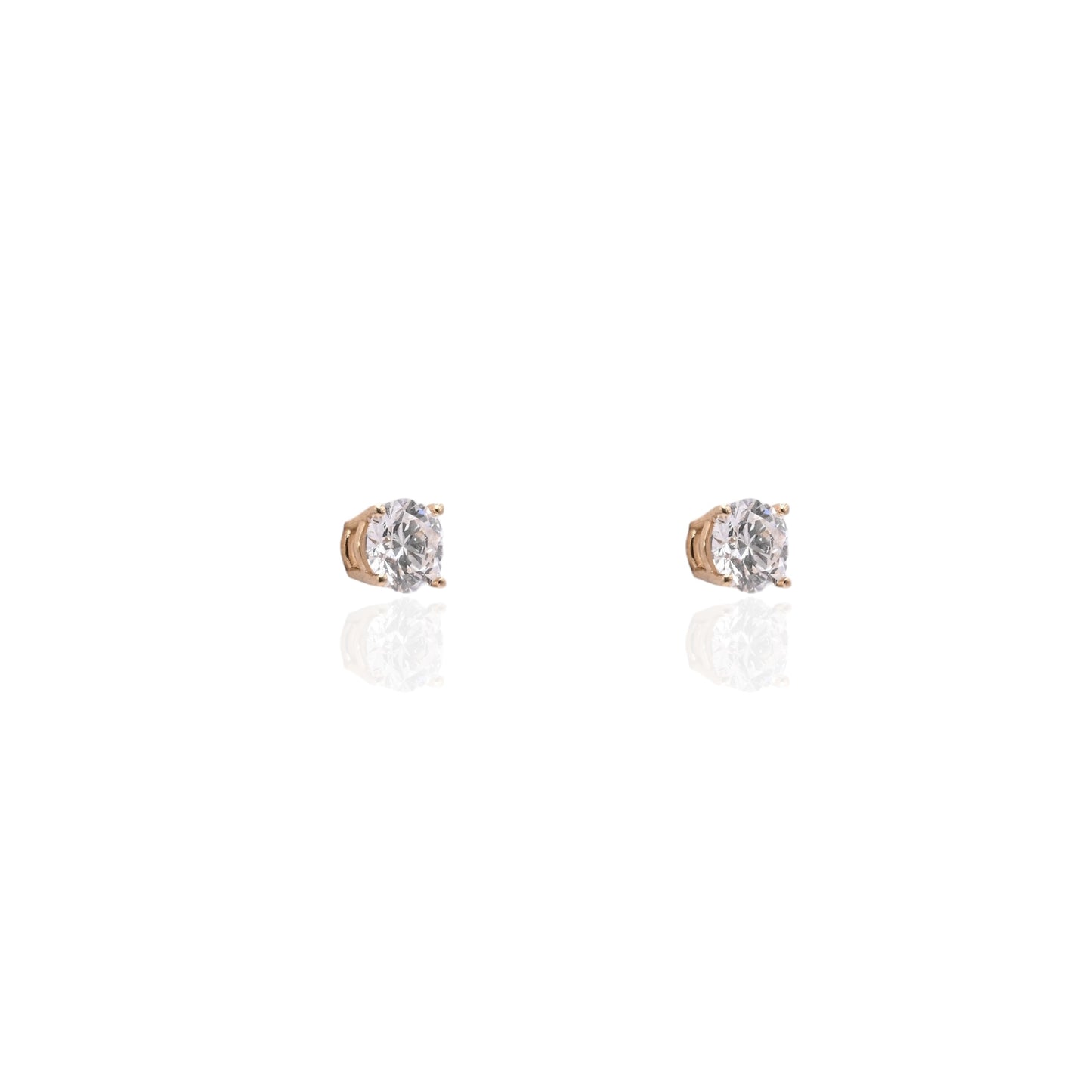 LAB DIAMOND 5mm Stud Earrings 14K Yellow Gold with Screwbacks 1.00cttw