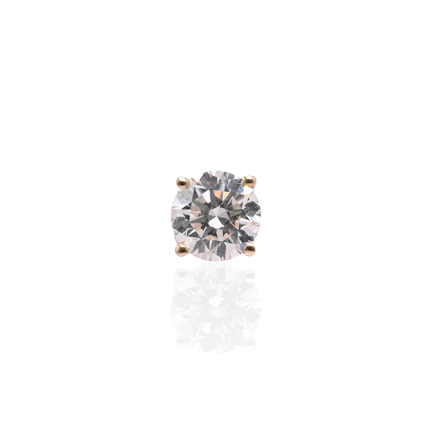 LAB DIAMOND 6mm Stud Earrings 14K Yellow Gold with Screwbacks 1.50cttw