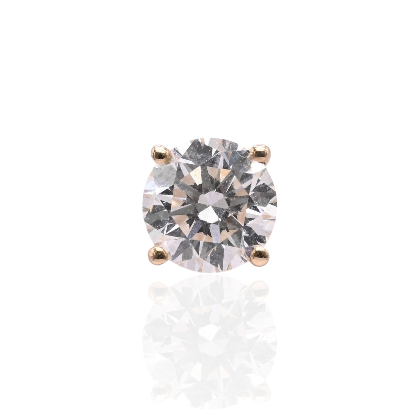 LAB DIAMOND 6mm Stud Earrings 14K Yellow Gold with Screwbacks 1.50cttw