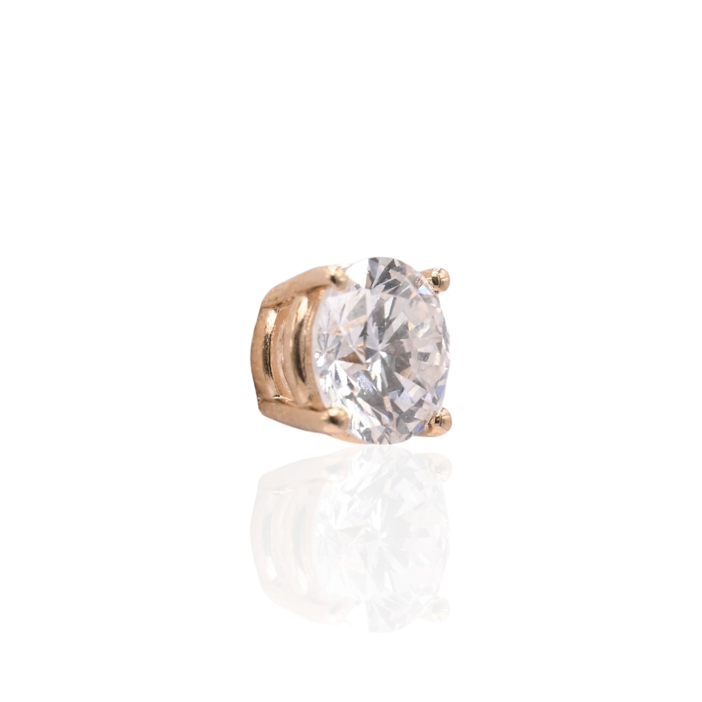 LAB DIAMOND 6mm Stud Earrings 14K Yellow Gold with Screwbacks 1.50cttw
