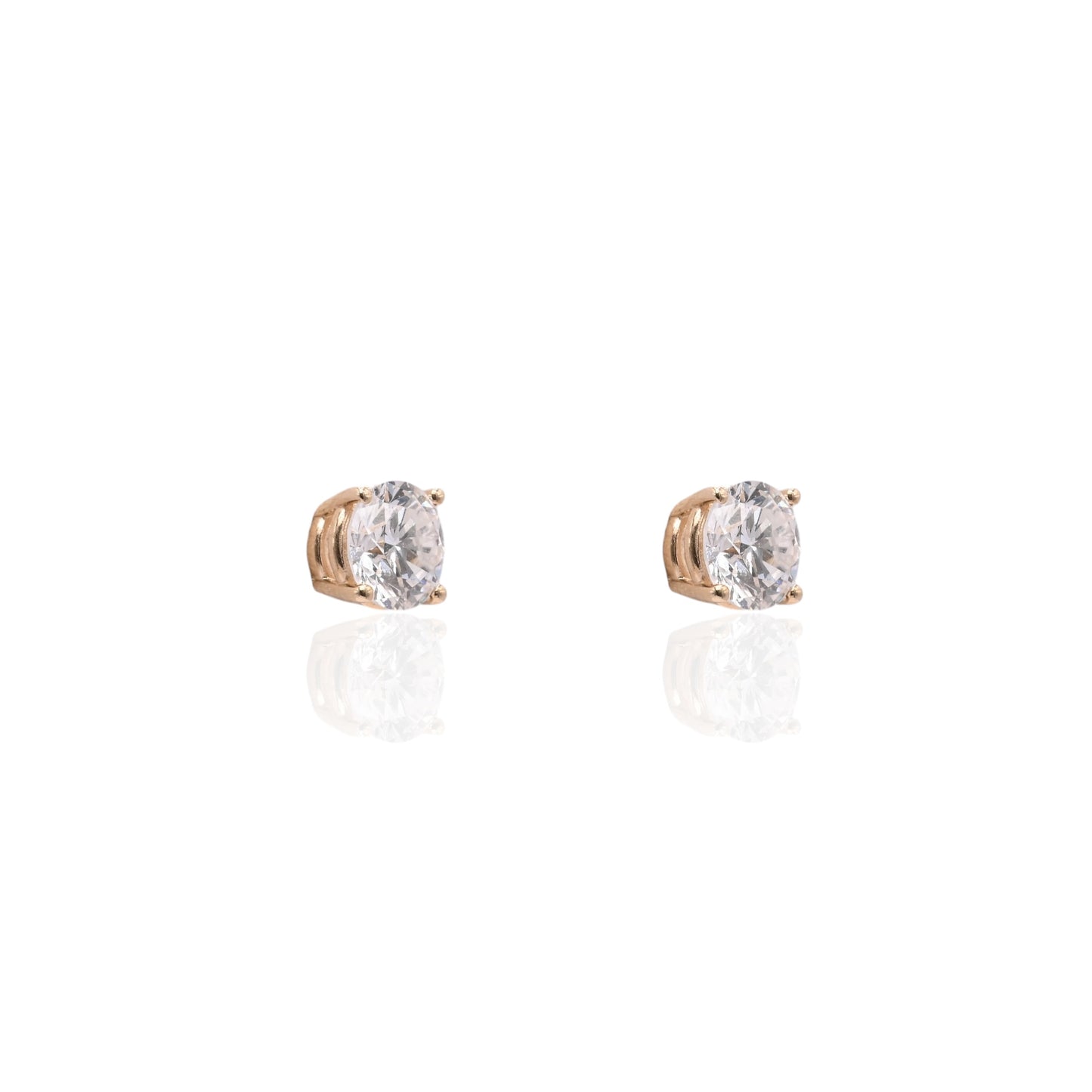 LAB DIAMOND 6mm Stud Earrings 14K Yellow Gold with Screwbacks 1.50cttw