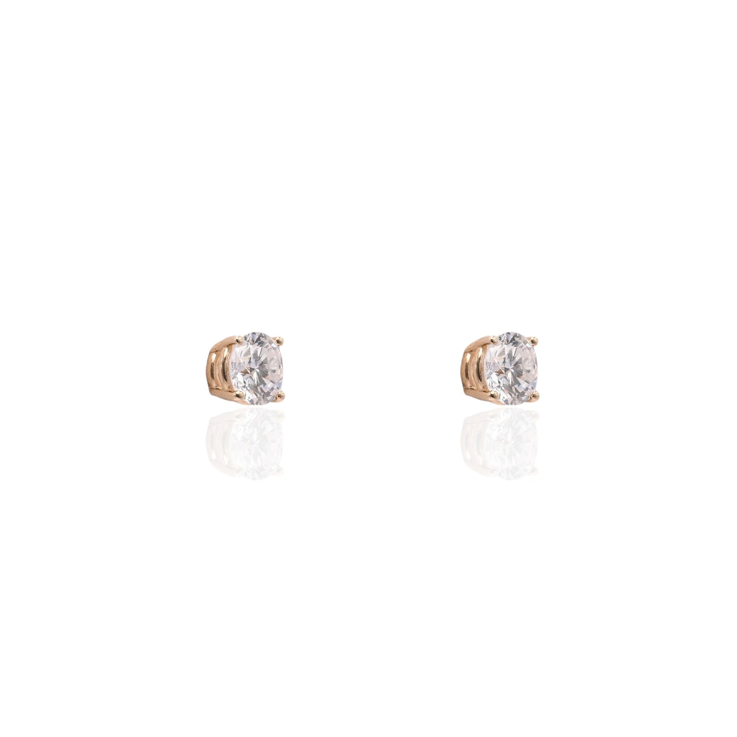LAB DIAMOND 6mm Stud Earrings 14K Yellow Gold with Screwbacks 1.50cttw