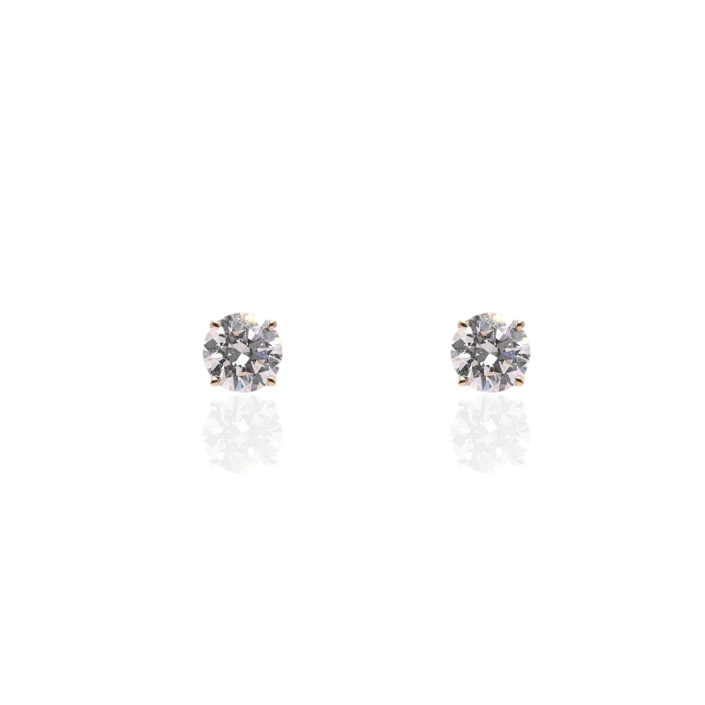 LAB DIAMOND 7mm Stud Earrings 14K Yellow Gold with Screwbacks 2.00cttw