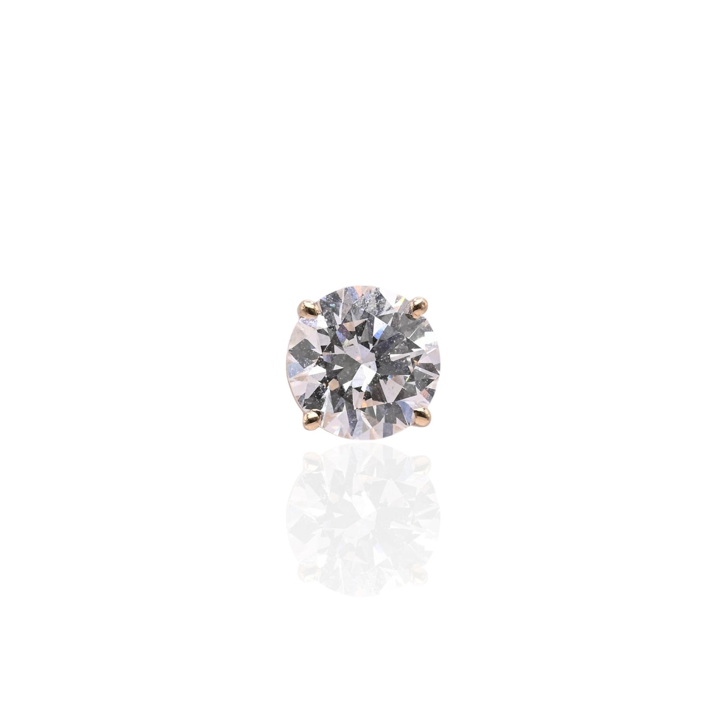 LAB DIAMOND 7mm Stud Earrings 14K Yellow Gold with Screwbacks 2.00cttw