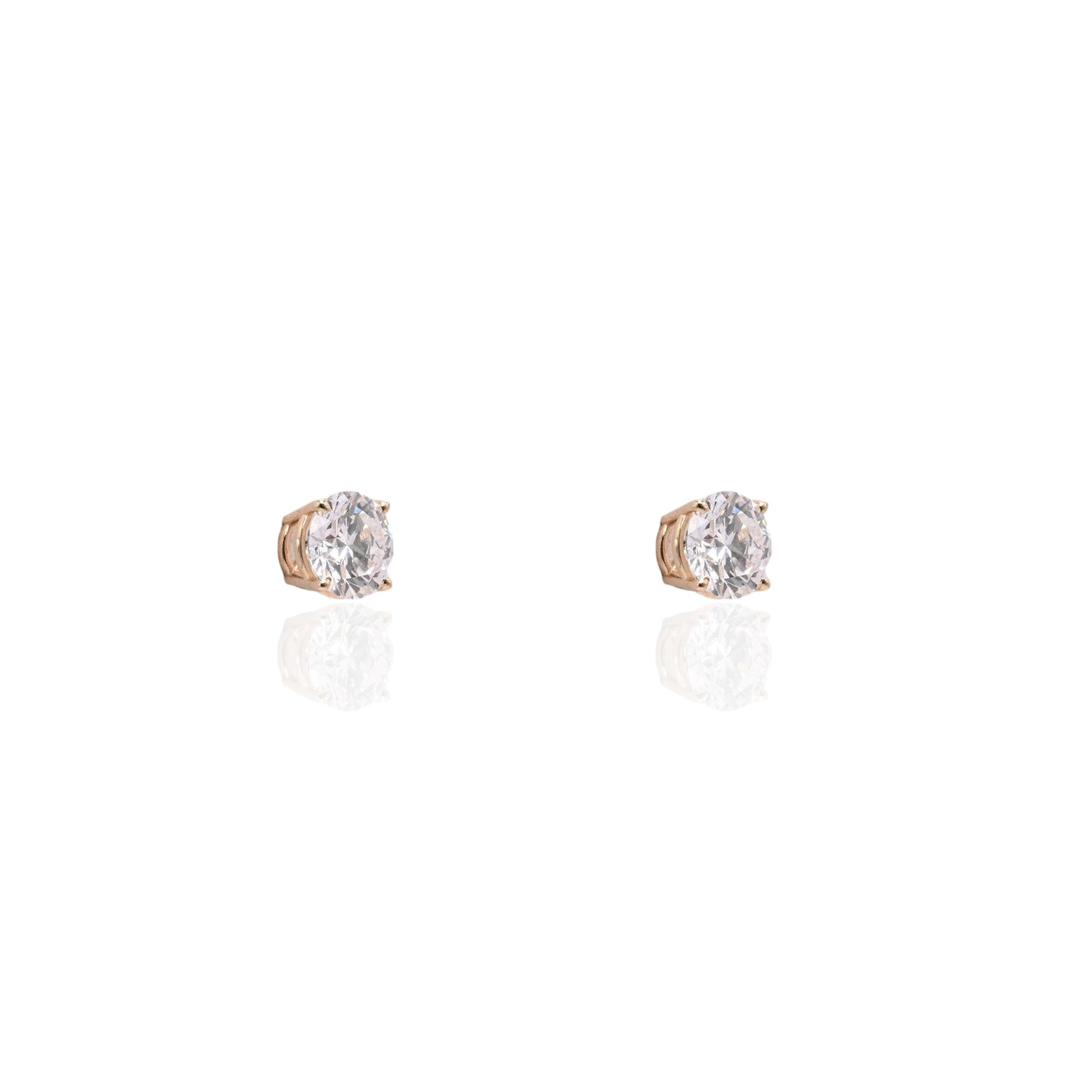 LAB DIAMOND 7mm Stud Earrings 14K Yellow Gold with Screwbacks 2.00cttw