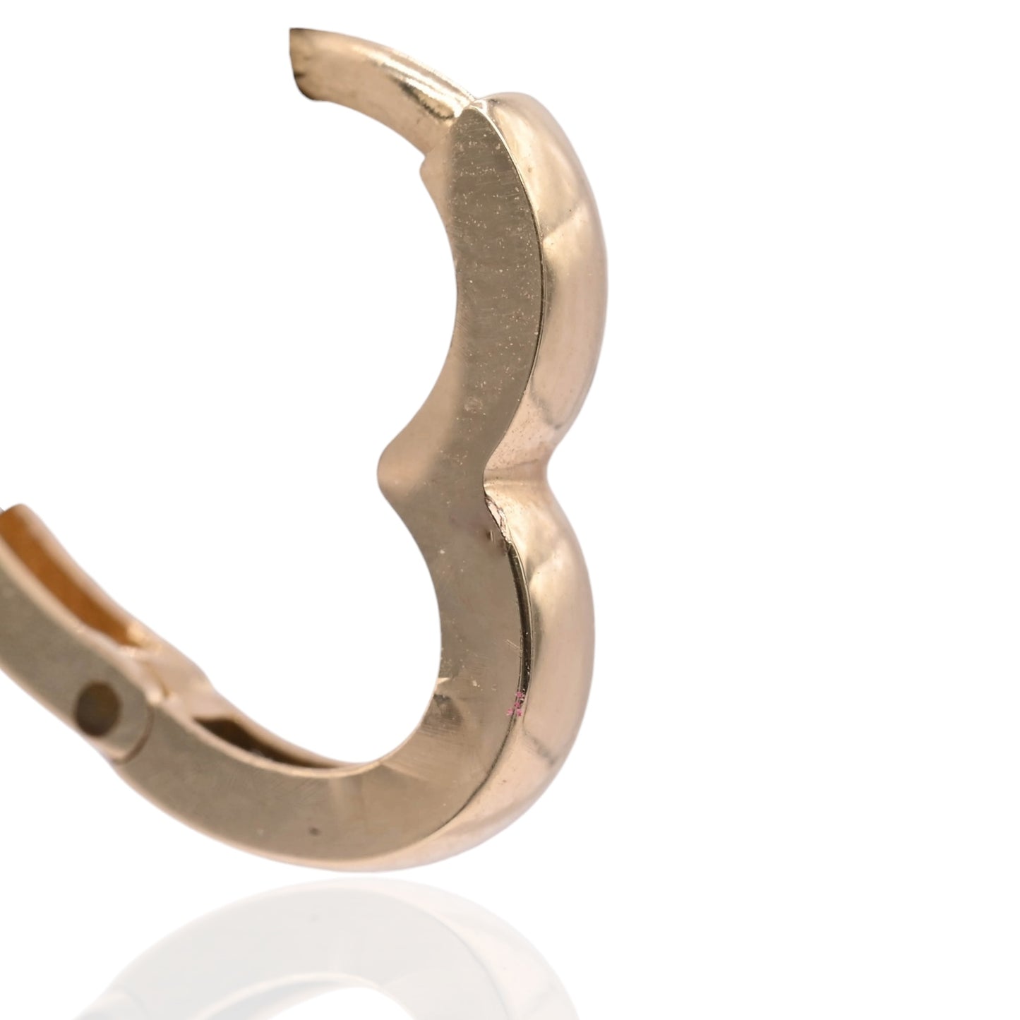 Heart Hoop Earrings 14K Yellow Gold 2.05mm Thick/13.88mm x 13.44mm Diameter