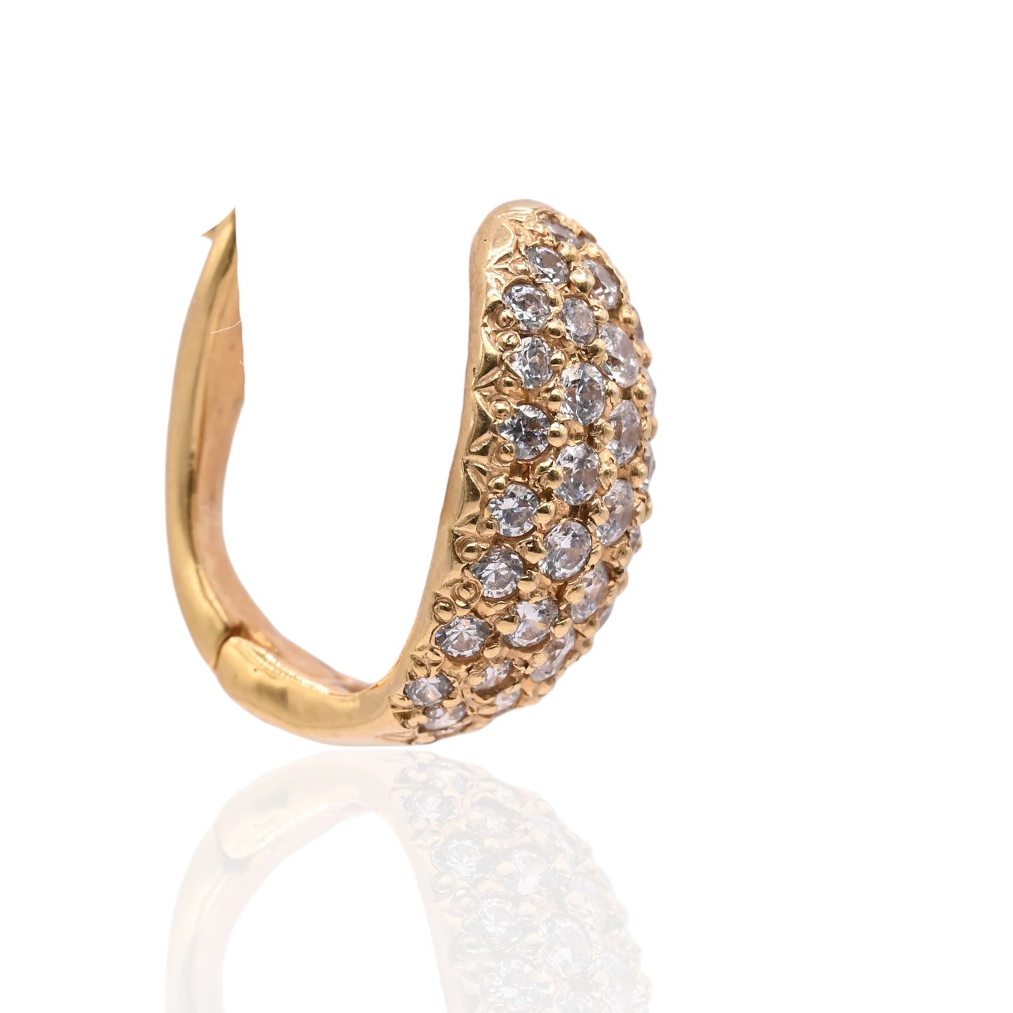 Cubic Zirconia Cluster Earrings 14K Yellow Gold
