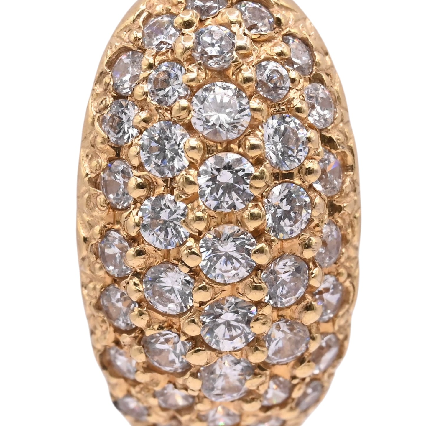 Cubic Zirconia Cluster Earrings 14K Yellow Gold