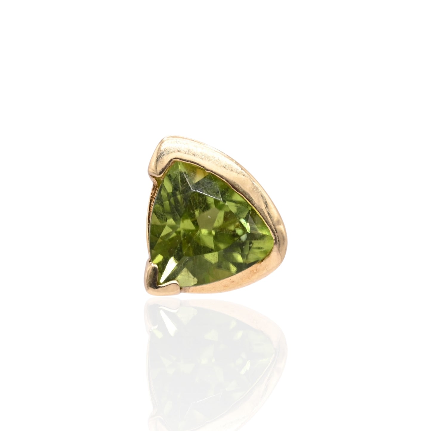 Geometric Trillion-Cut Peridot Stud Earrings 14K Yellow Gold 1.90cttw Peridot