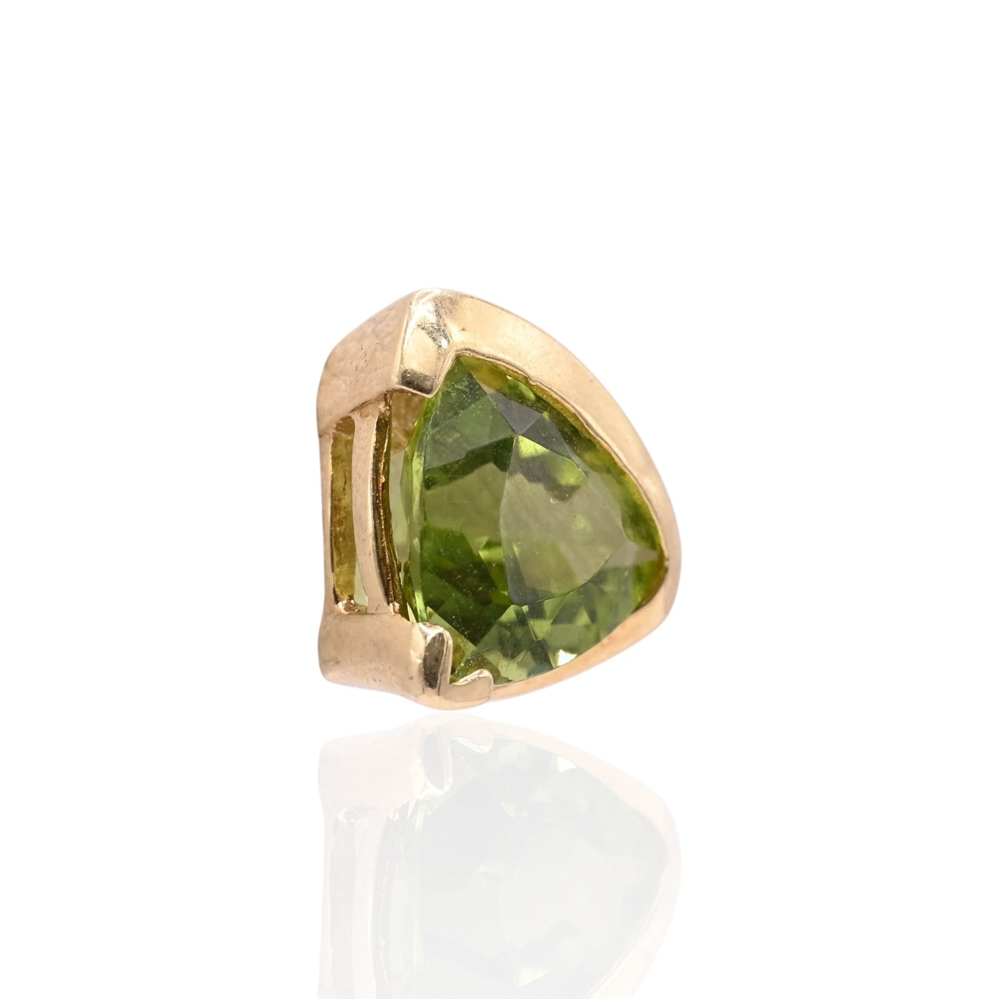 Geometric Trillion-Cut Peridot Stud Earrings 14K Yellow Gold 1.90cttw Peridot