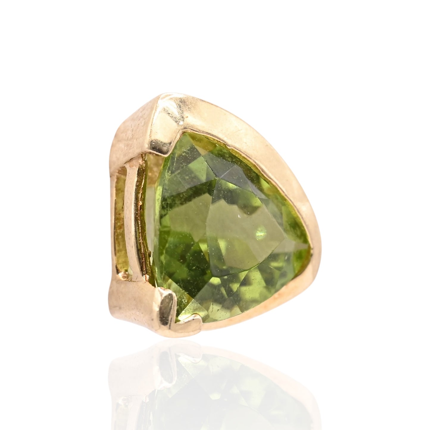 Geometric Trillion-Cut Peridot Stud Earrings 14K Yellow Gold 1.90cttw Peridot