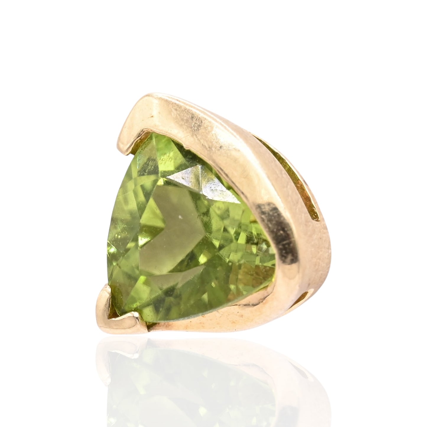 Geometric Trillion-Cut Peridot Stud Earrings 14K Yellow Gold 1.90cttw Peridot