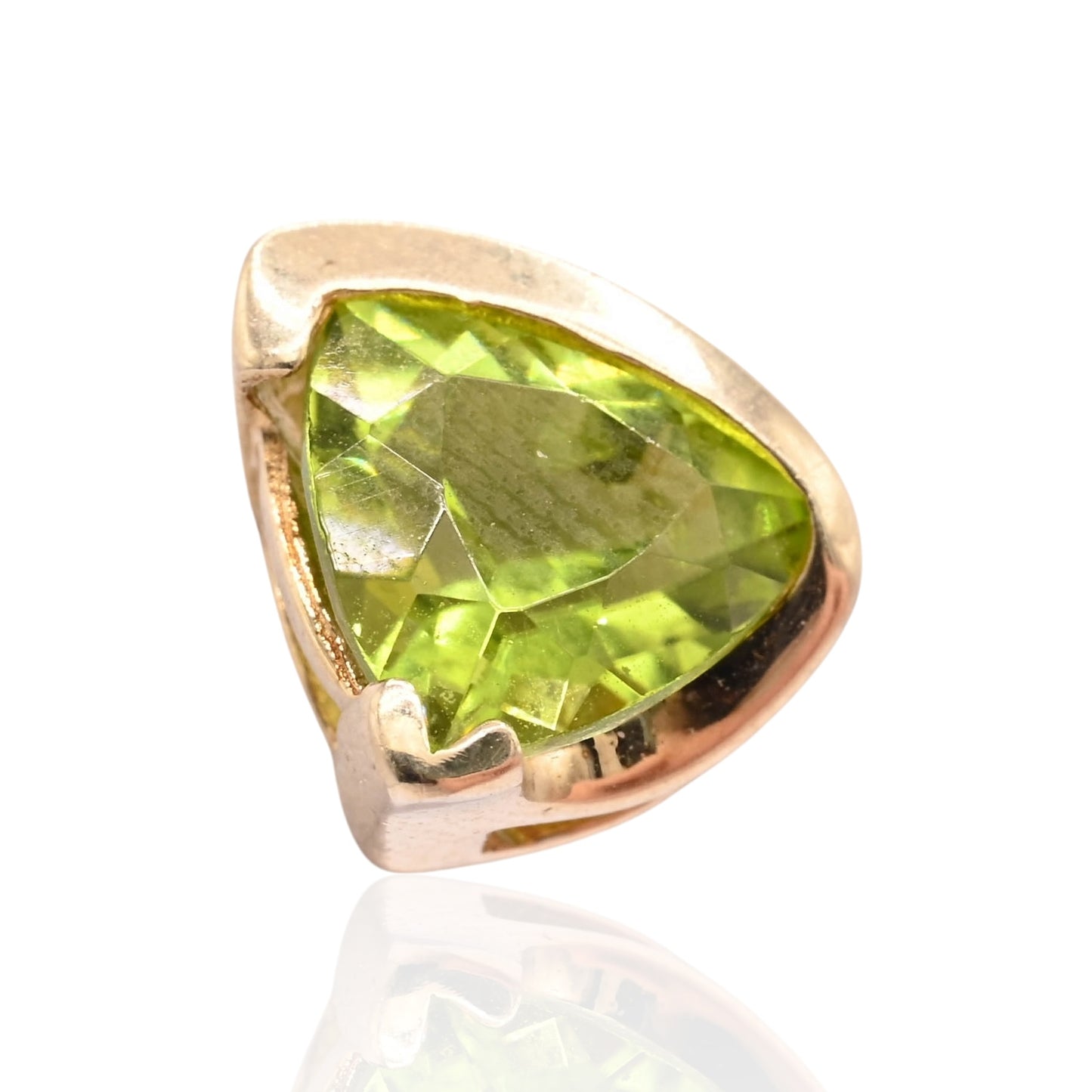 Geometric Trillion-Cut Peridot Stud Earrings 14K Yellow Gold 1.90cttw Peridot