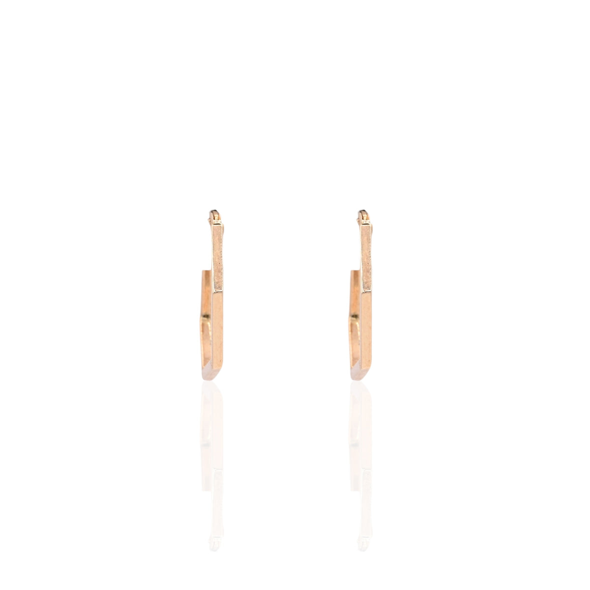 Lightweight Hexagon Hoop Earrings 14K Yellow Gold with Hinge 1.61mm Thick/20.40mm Diameter