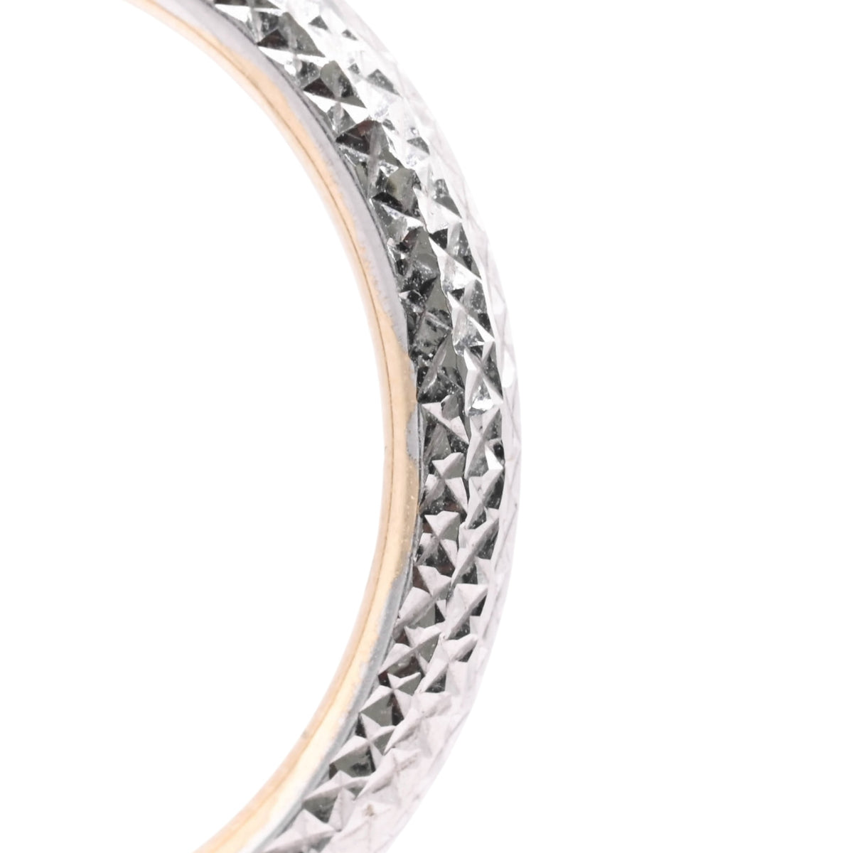 Lightweight Diamond Cut Two Tone Hoop Earrings 14K Yellow Gold and 14K White Gold with Hinge 2.89mm Thick/24.94mm Diameter