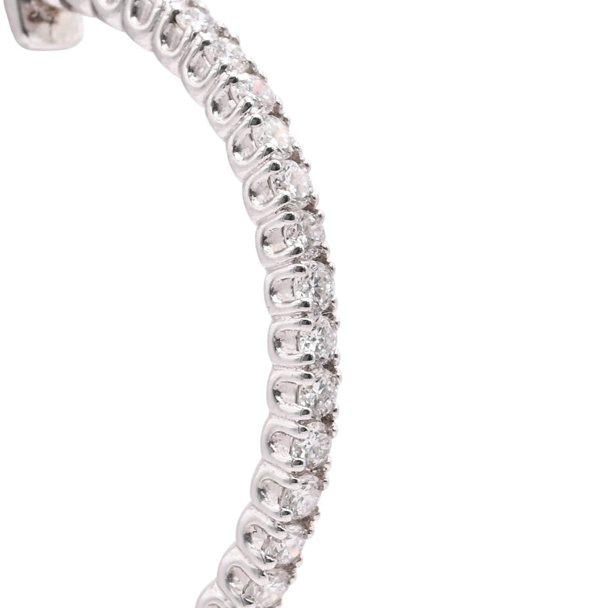 LAB DIAMOND Large Inside Out Hoop Earrings 14K White Gold with Premium Locks 2.18mm Thick/30.43mm Diameter 1.59cttw