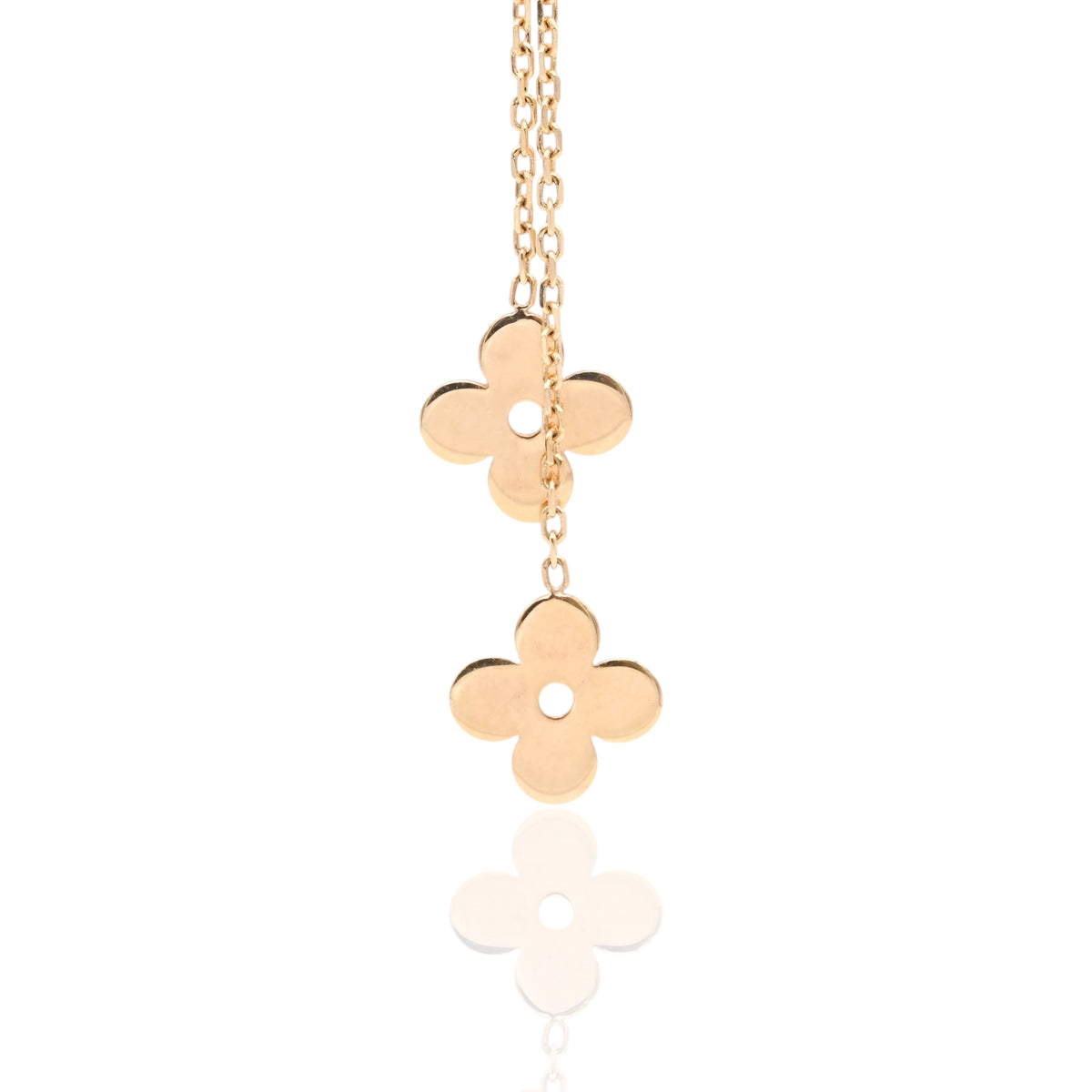 Lightweight Flower Dangle Earrings 14K Yellow Gold