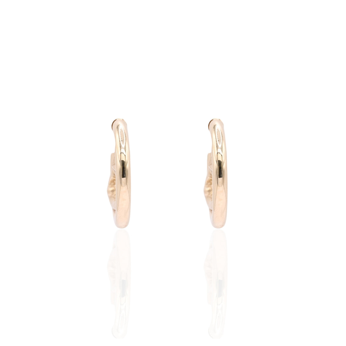 Lightweight Moon and Star Hoop Earrings 14K Yellow Gold with Hinge 3.10mm Thick/21.88 Diameter