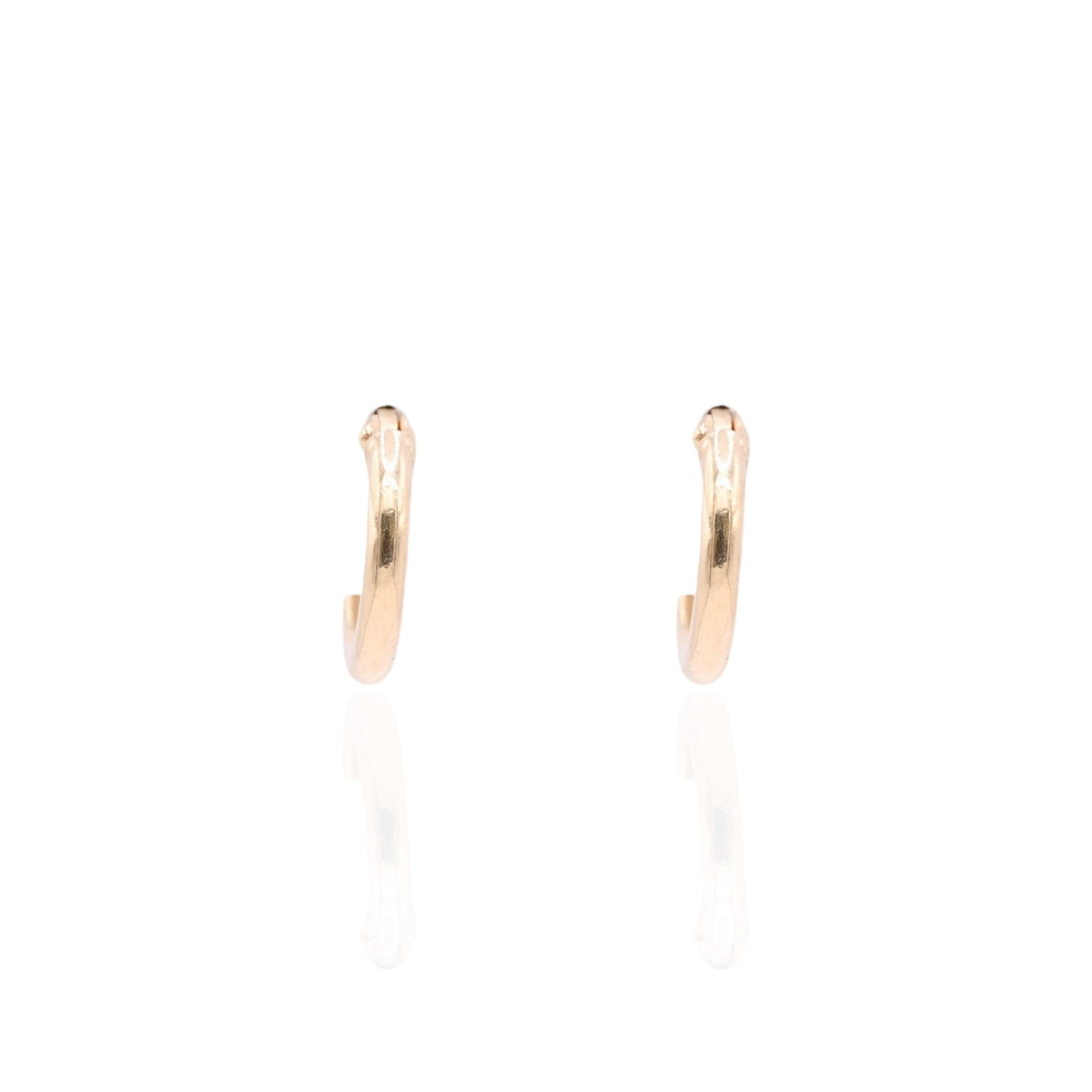 Lightweight Extra Small Tube Hoop Earrings 14K Yellow Gold with Hinge 1.75mm Thick/11.00mm Diameter