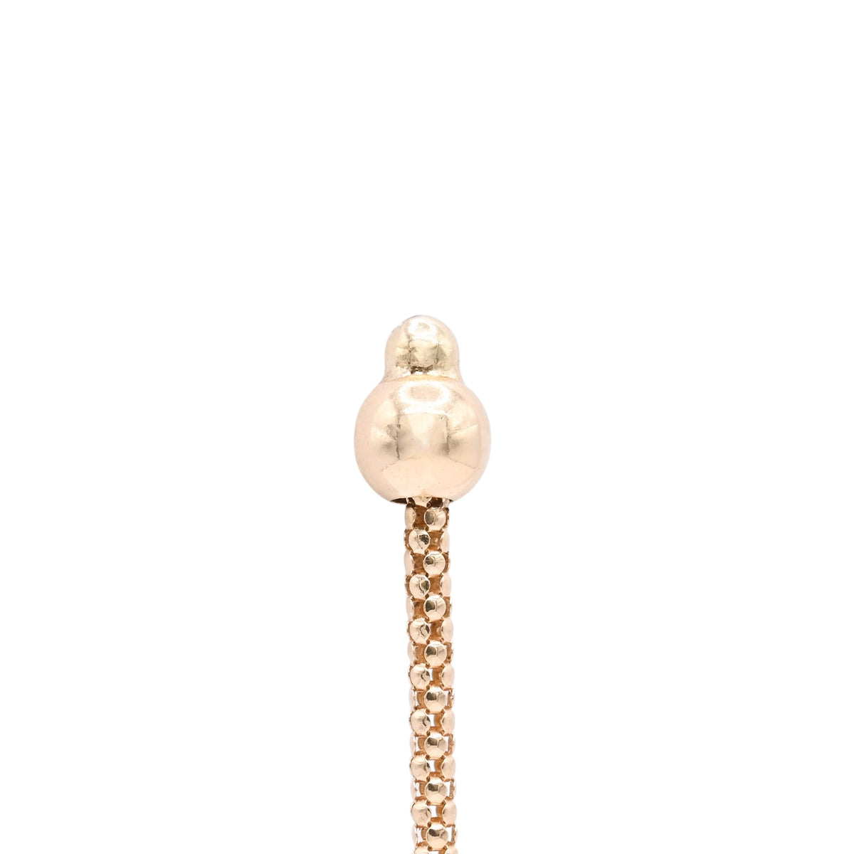 Tricolor Diamond Cut Beaded Dangle Earrings 14K Yellow Gold, 14K White Gold, and 14K Rose Gold