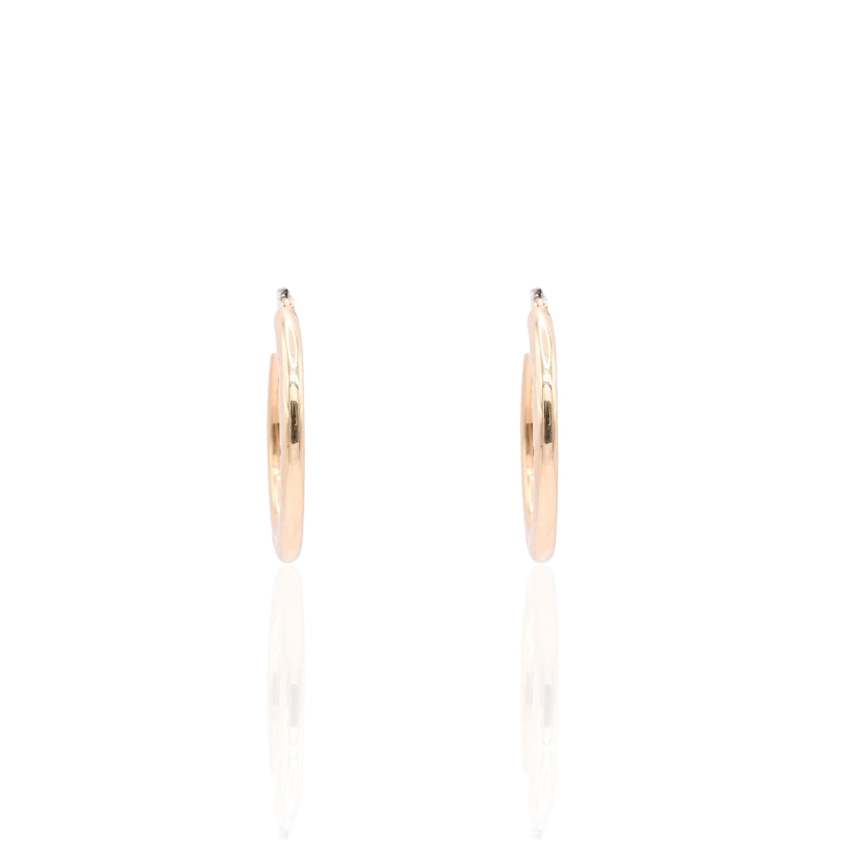 Lightweight Large Hammered Hoop Earrings 14K Yellow Gold with Hinge 2.84mm Thick x 30.00mm Diameter
