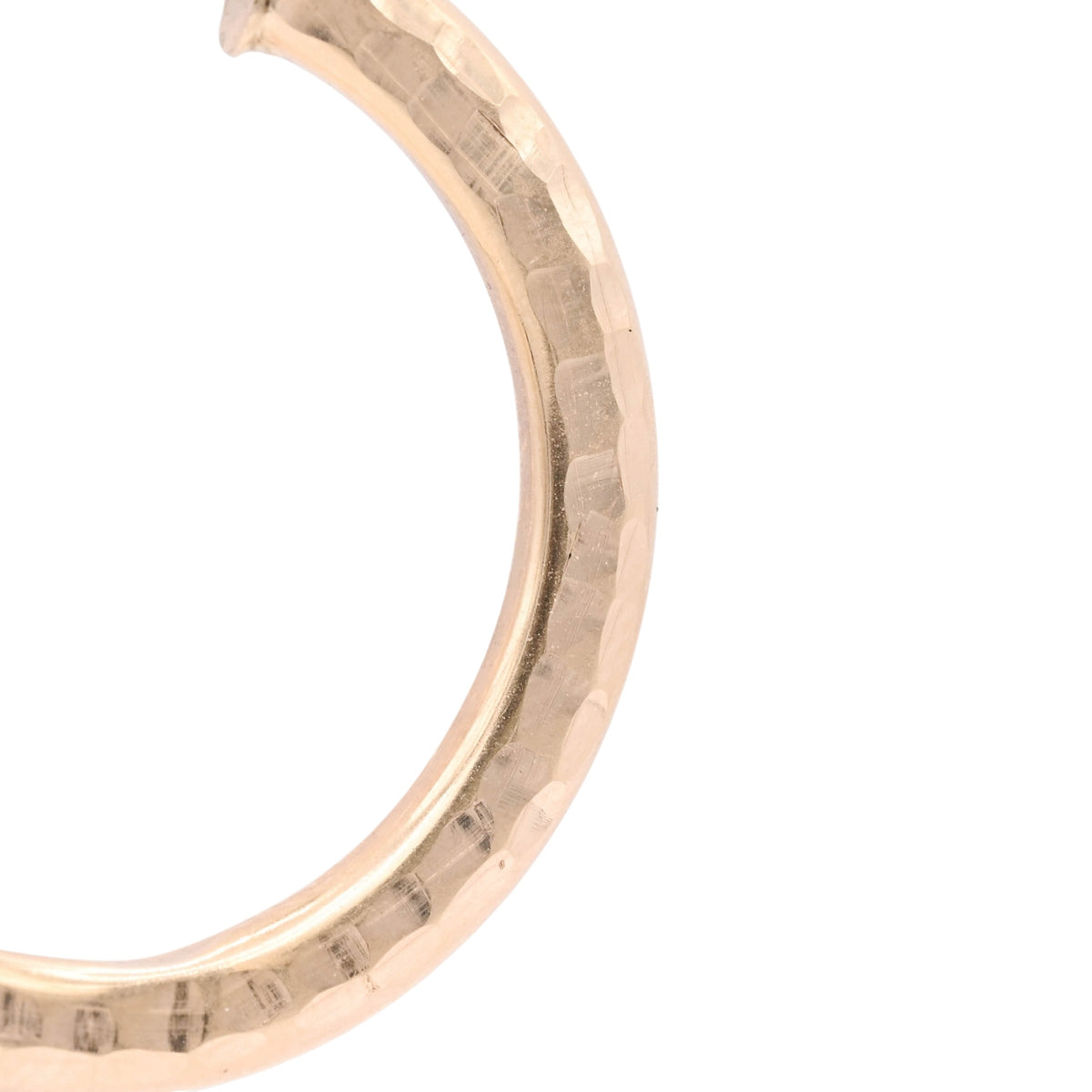 Lightweight Large Hammered Hoop Earrings 14K Yellow Gold with Hinge 2.84mm Thick x 30.00mm Diameter