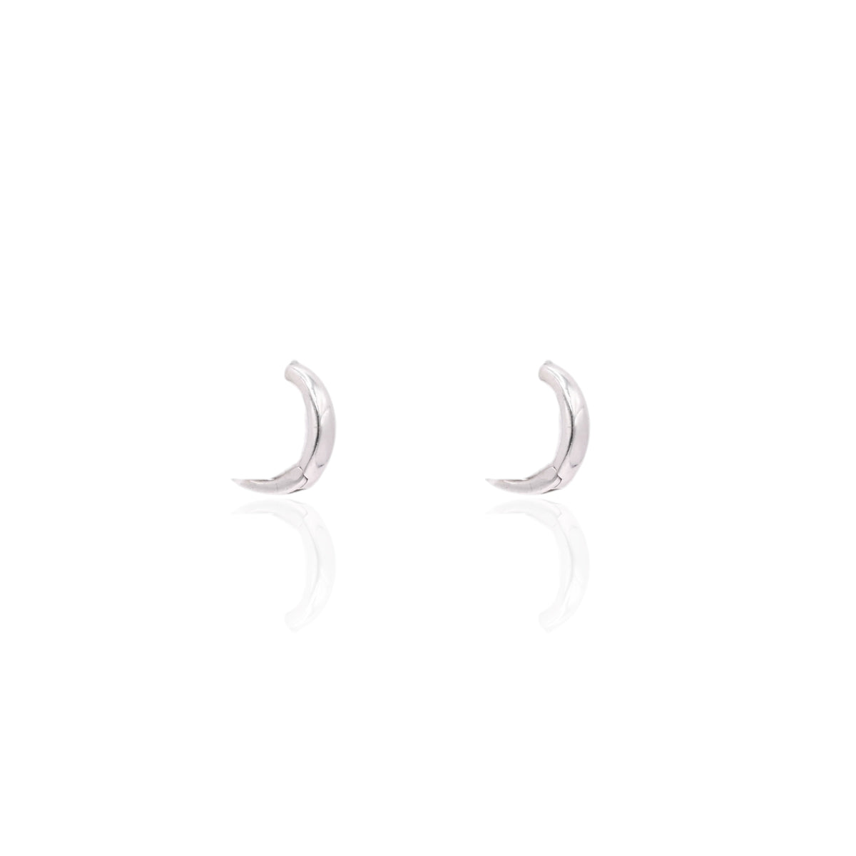 Lightweight Extra Small Huggie Hoop Earrings 14K White Gold 2.25mm Thick/9.13mm Diameter