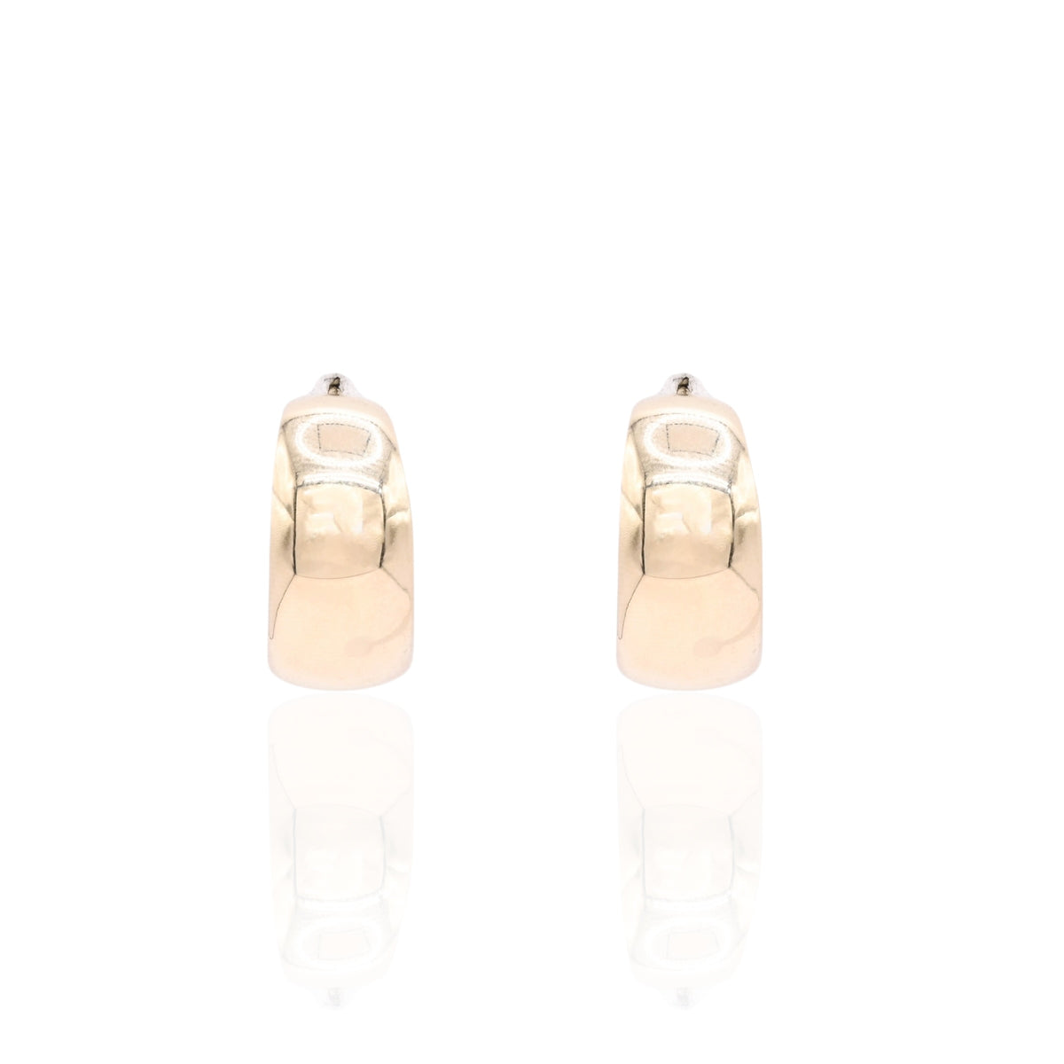 Lightweight Hoop Earrings 14K Yellow Gold with Butterfly Back 10.06mm Thick/21.03mm Diameter