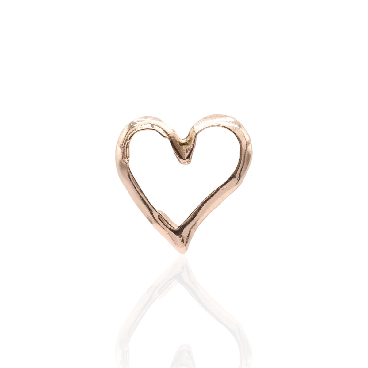 Lightweight Open Heart Stud Earrings 14K Yellow Gold