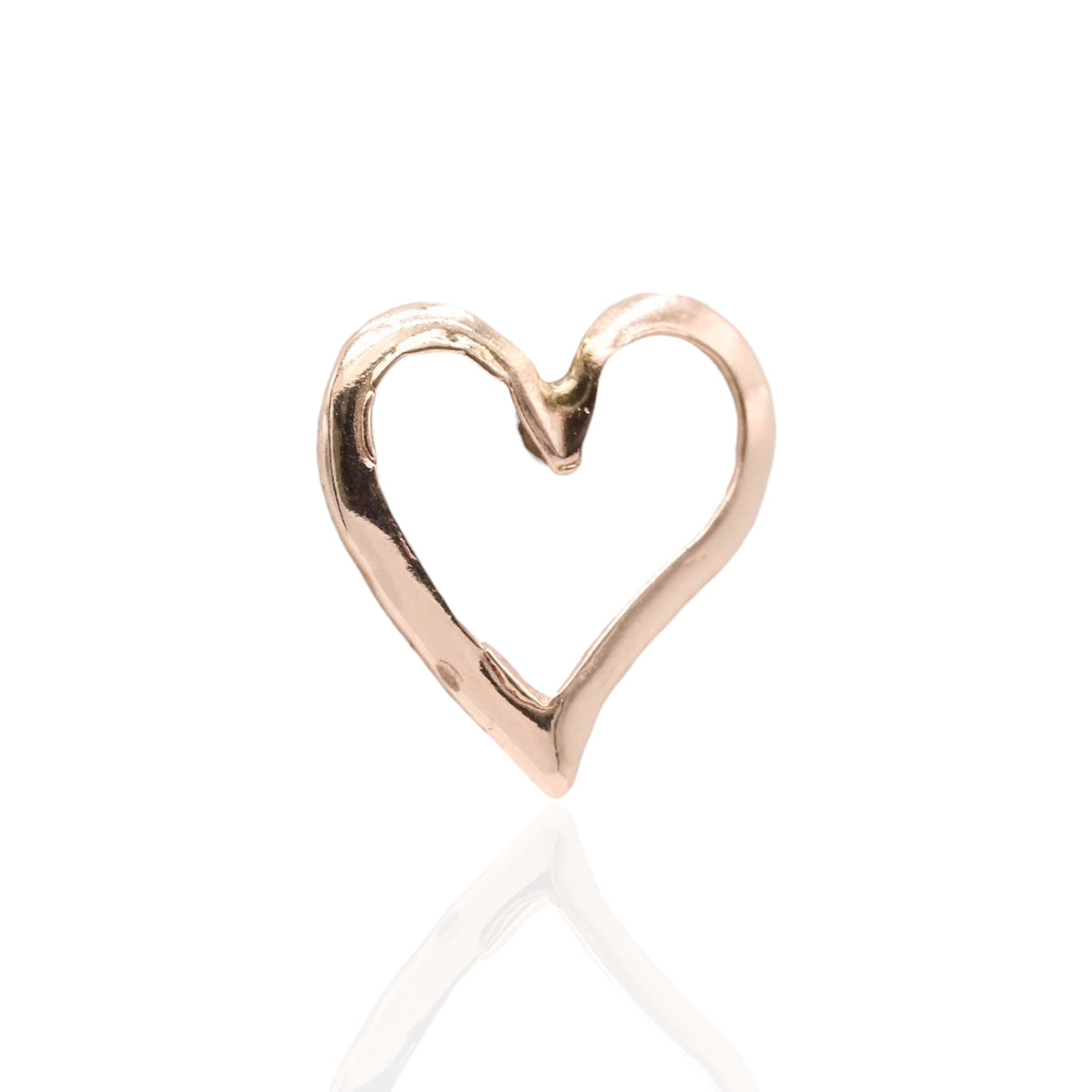Lightweight Open Heart Stud Earrings 14K Yellow Gold