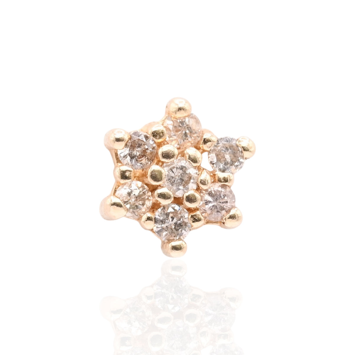 Vintage-Style Flower Cluster Diamond Stud Earrings 14K Yellow Gold 0.14cttw