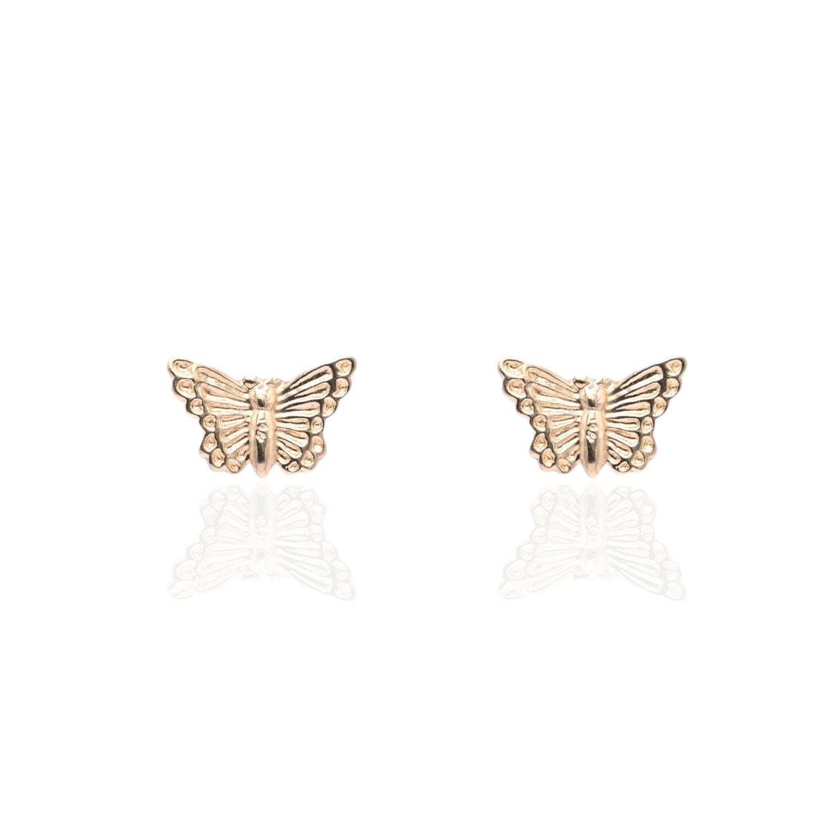 Lightweight Butterfly Stud Earrings 14K Yellow Gold