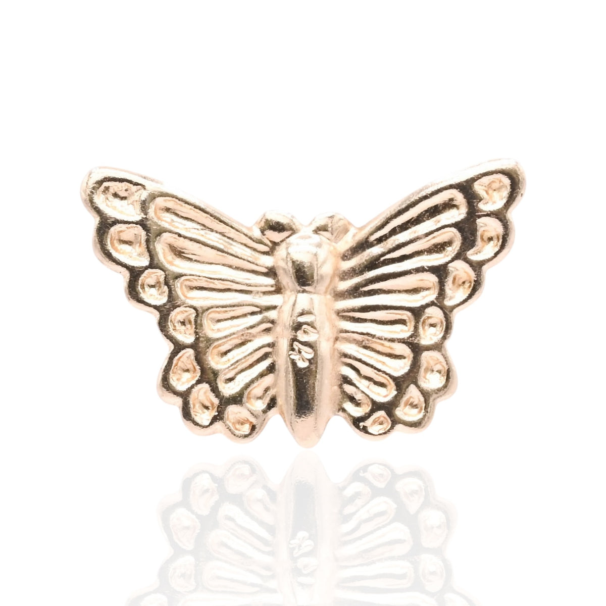 Lightweight Butterfly Stud Earrings 14K Yellow Gold