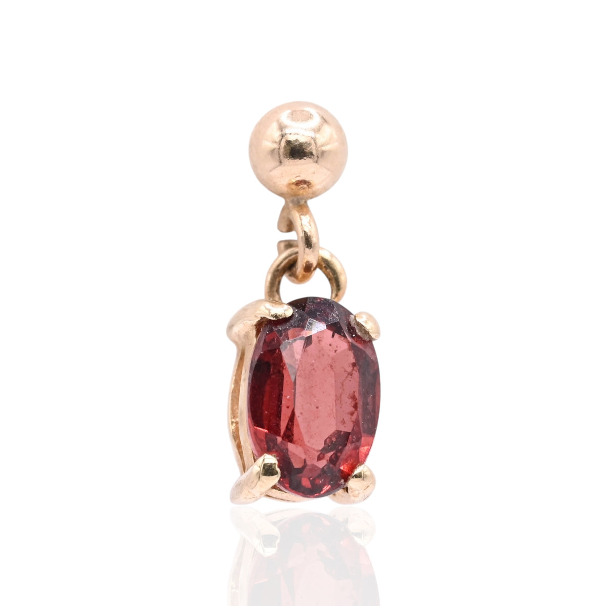 Oval Garnet Dangle Earrings 14K Yellow Gold 1.16cttw Garnet