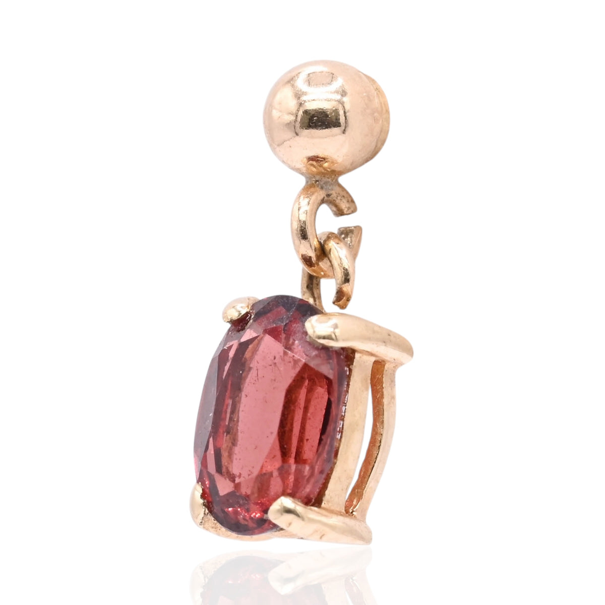 Oval Garnet Dangle Earrings 14K Yellow Gold 1.16cttw Garnet