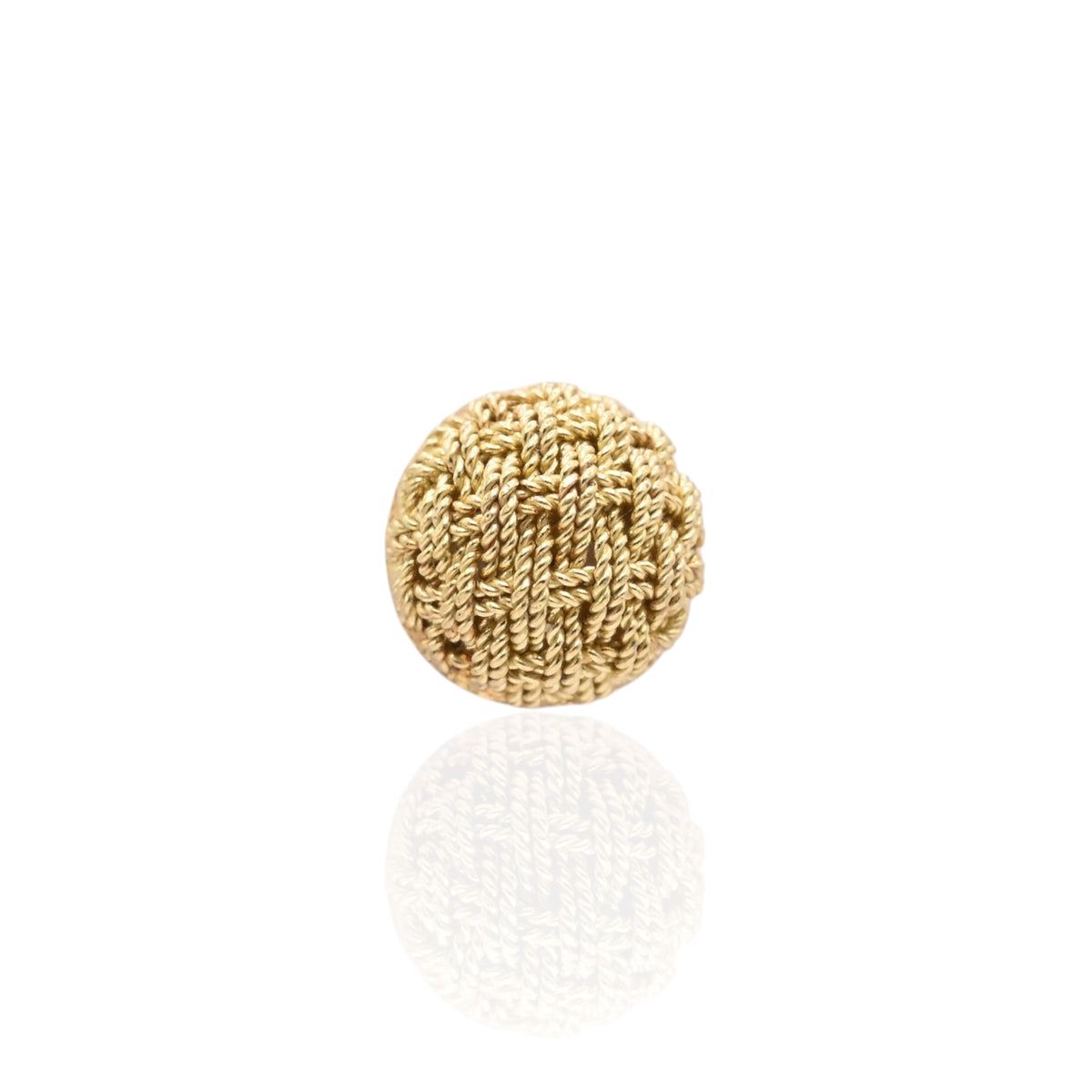 Textured Woven Rope Dome Stud Earrings 18K Yellow Gold