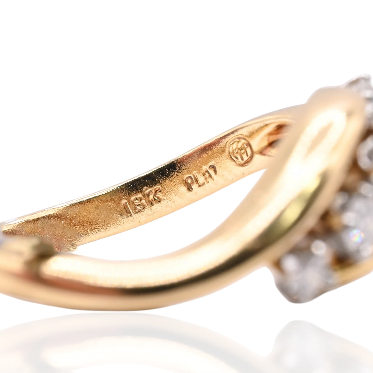 Five-Stone Diamond Bypass Ring 18K Yellow Gold with Platinum Setting Size 6 0.30cttw