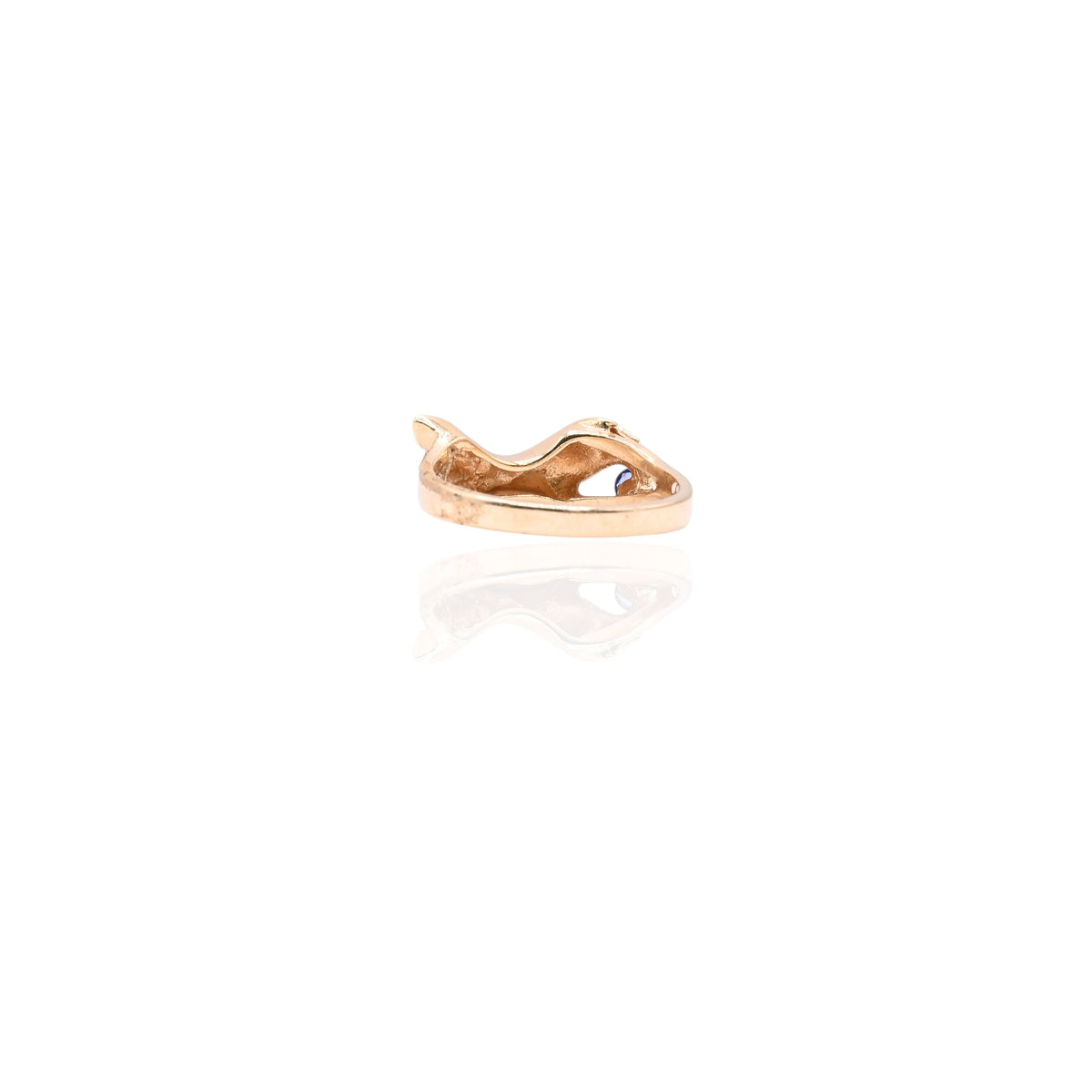 Gloved Hand Sapphire and Cubic Zirconia Ring 14K Yellow Gold Size 8 0.16cttw Sapphire