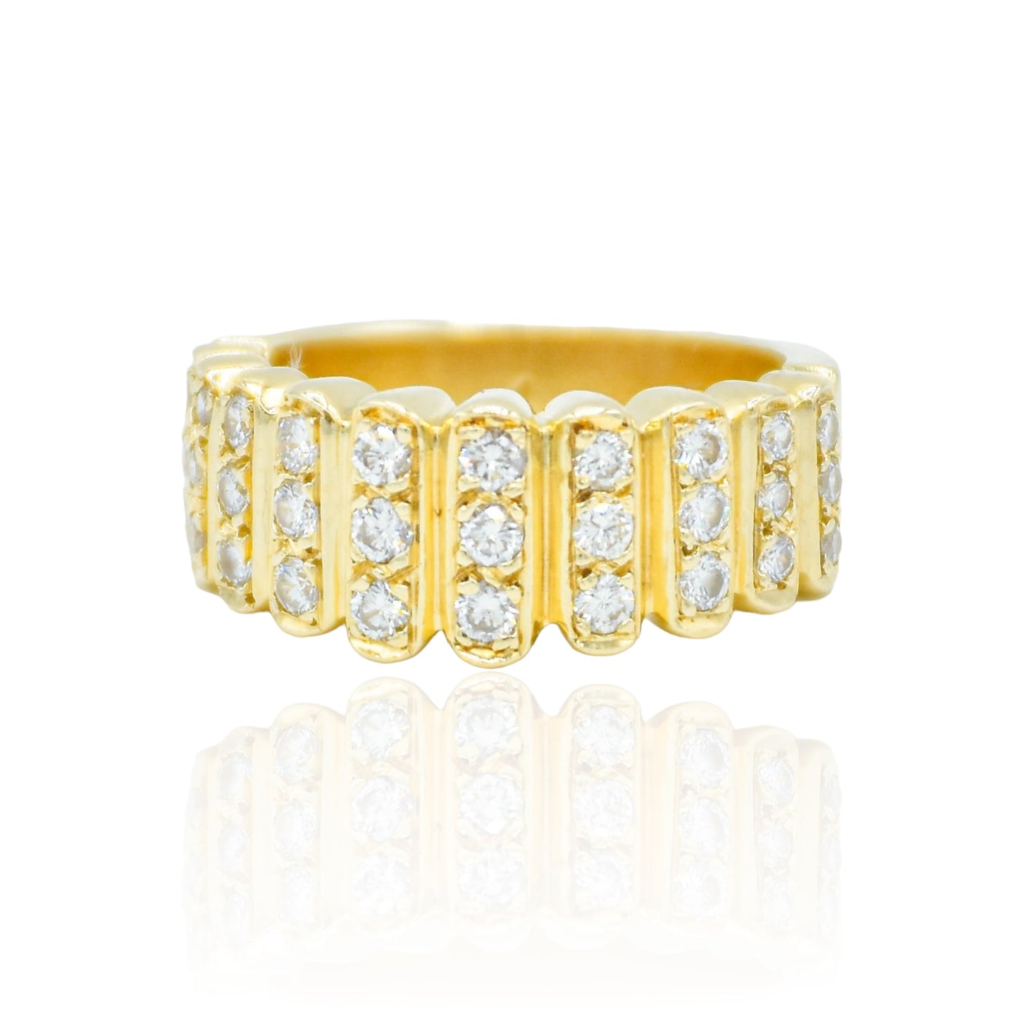 Diamond .75cttw Scallop Ring 14K Yellow Gold