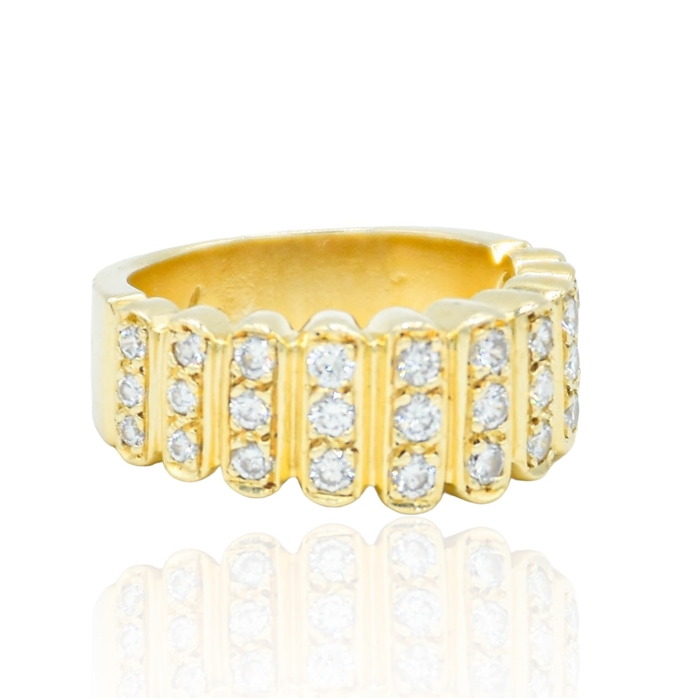 Diamond .75cttw Scallop Ring 14K Yellow Gold