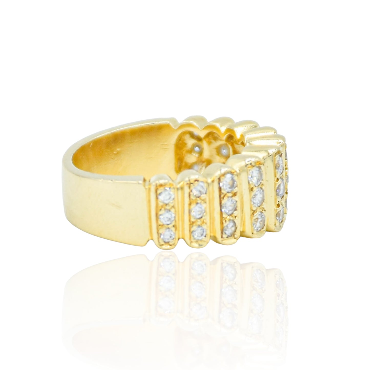 Diamond .75cttw Scallop Ring 14K Yellow Gold