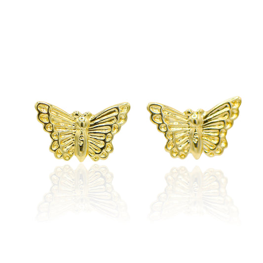 Butterfly Stud Earrings 14K Yellow Gold