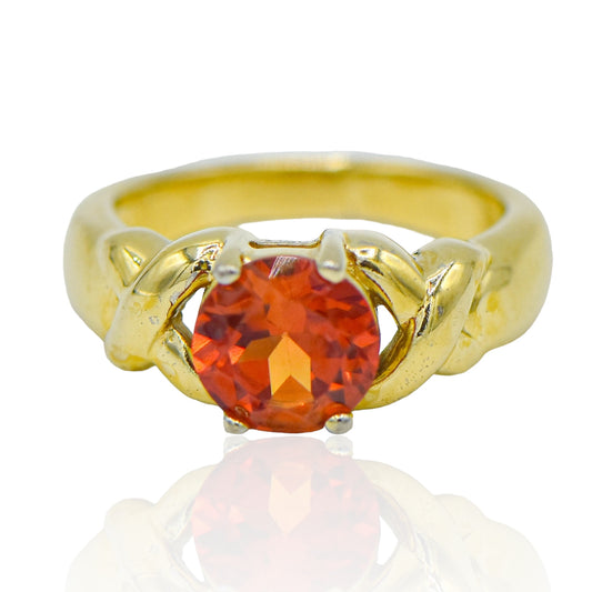 Orange CZ Sterling Silver Ring