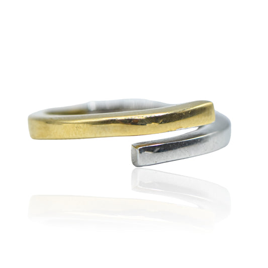 Yellow Gold & White Gold Wrap Ring 14K